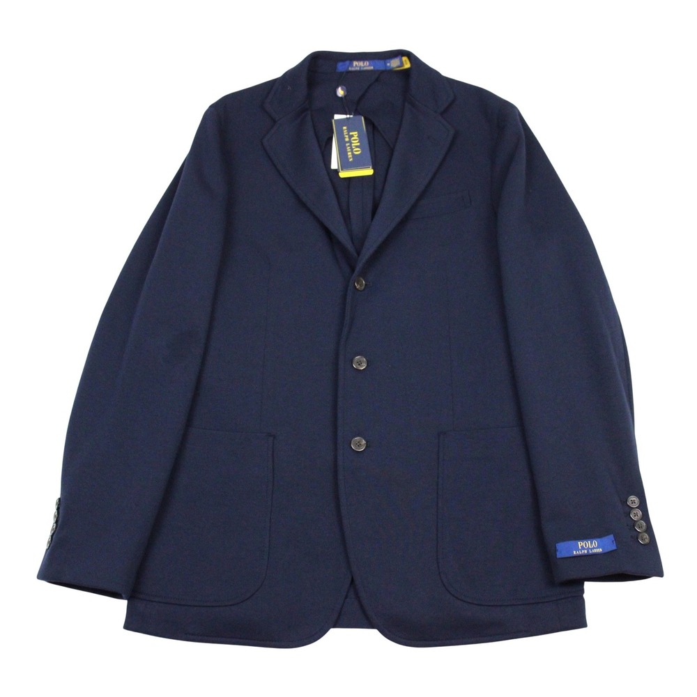 Polo Ralph Lauren Blazer Mens Medium Navy Blue Knit Sport Coat Jacket Casual